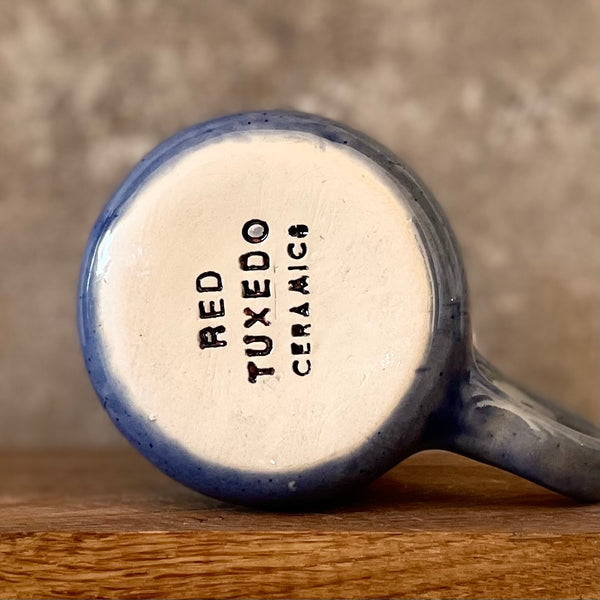 Blue coffee mug with quote by Kafka