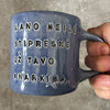 Blue mug with lovely saying about snore