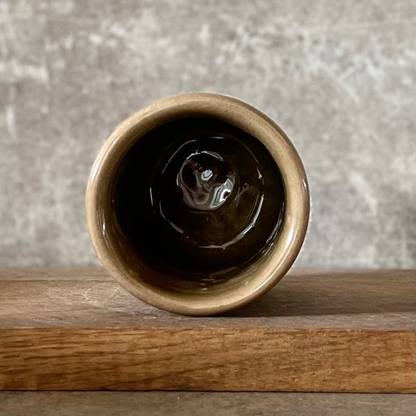 Brown small mug with phrase