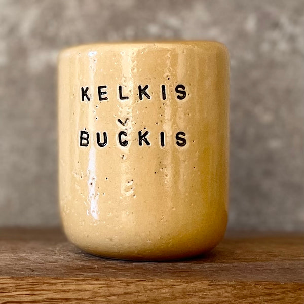 Yellow mug KELKIS BUČKIS