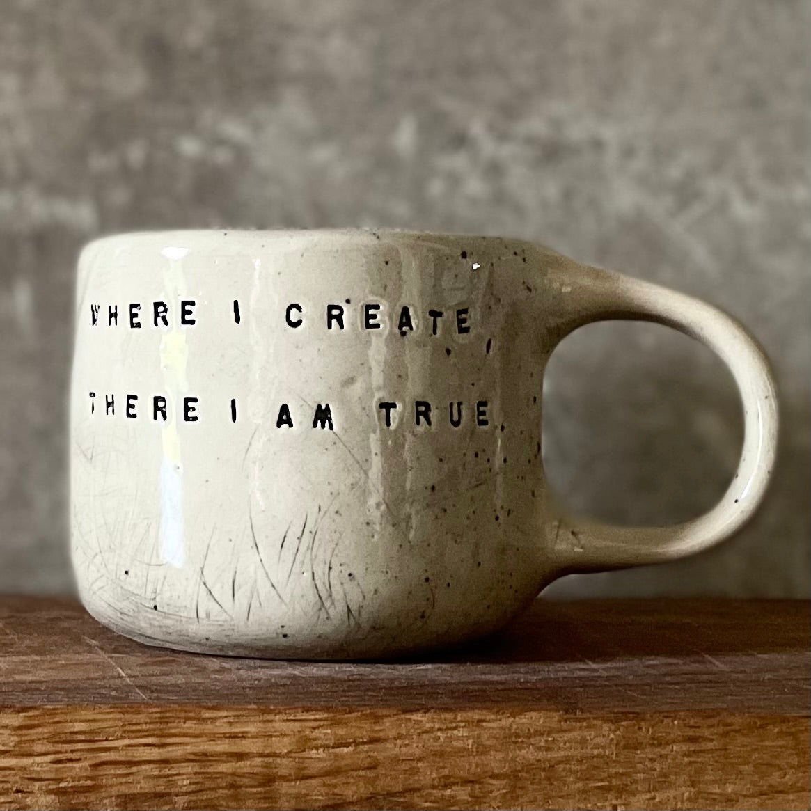 Ceramic mug with quote by Rilke
