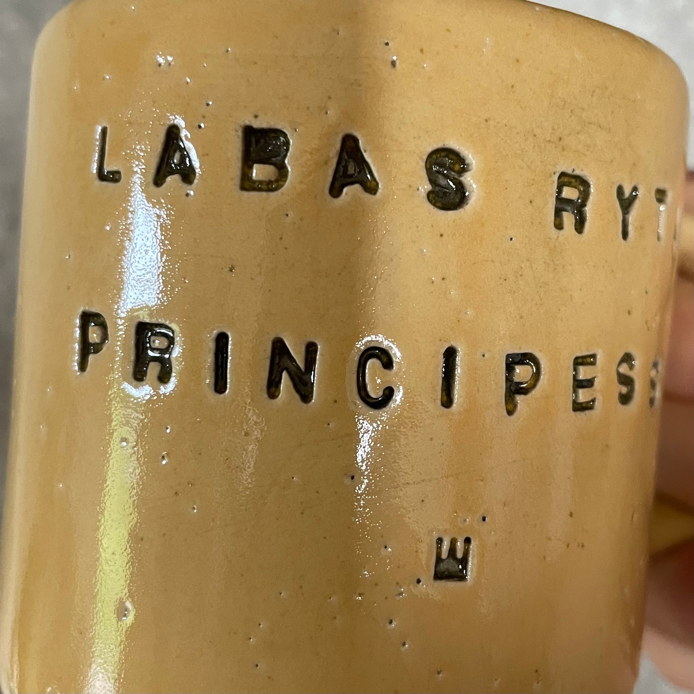 Yellow handmade mug for her