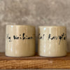 Limited edition beige painted cat mugs set