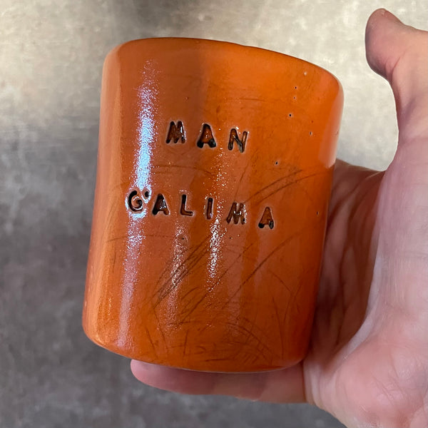 Bright orange mug MAN GALIMA