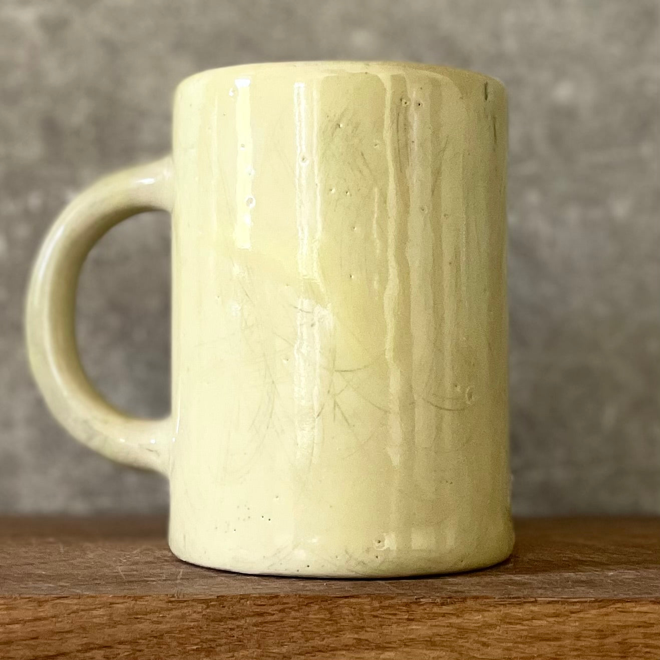 Yellow large ceramic mug about luck