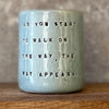 Ceramic blue mug with quote by Rumi