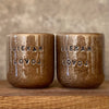 Brown small mugs without handle "Liekam lovoj'