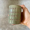Ceramic mug with quote by Kurt Cobain