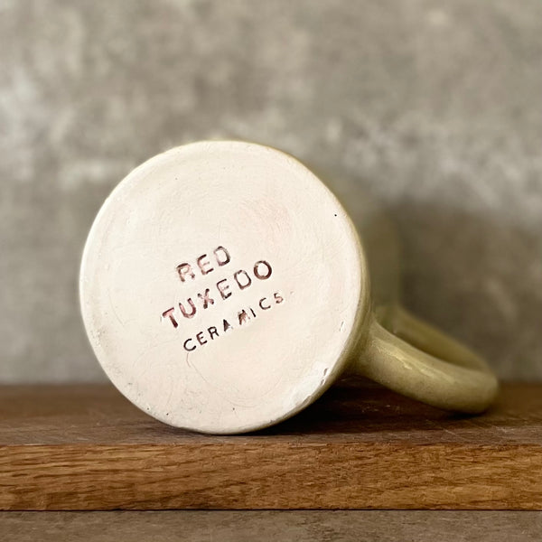 Yellow large ceramic mug about luck