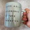 Big blue mug with lovely saying about snore