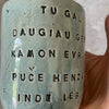 Blue mug with funny phrase in Lithuanian