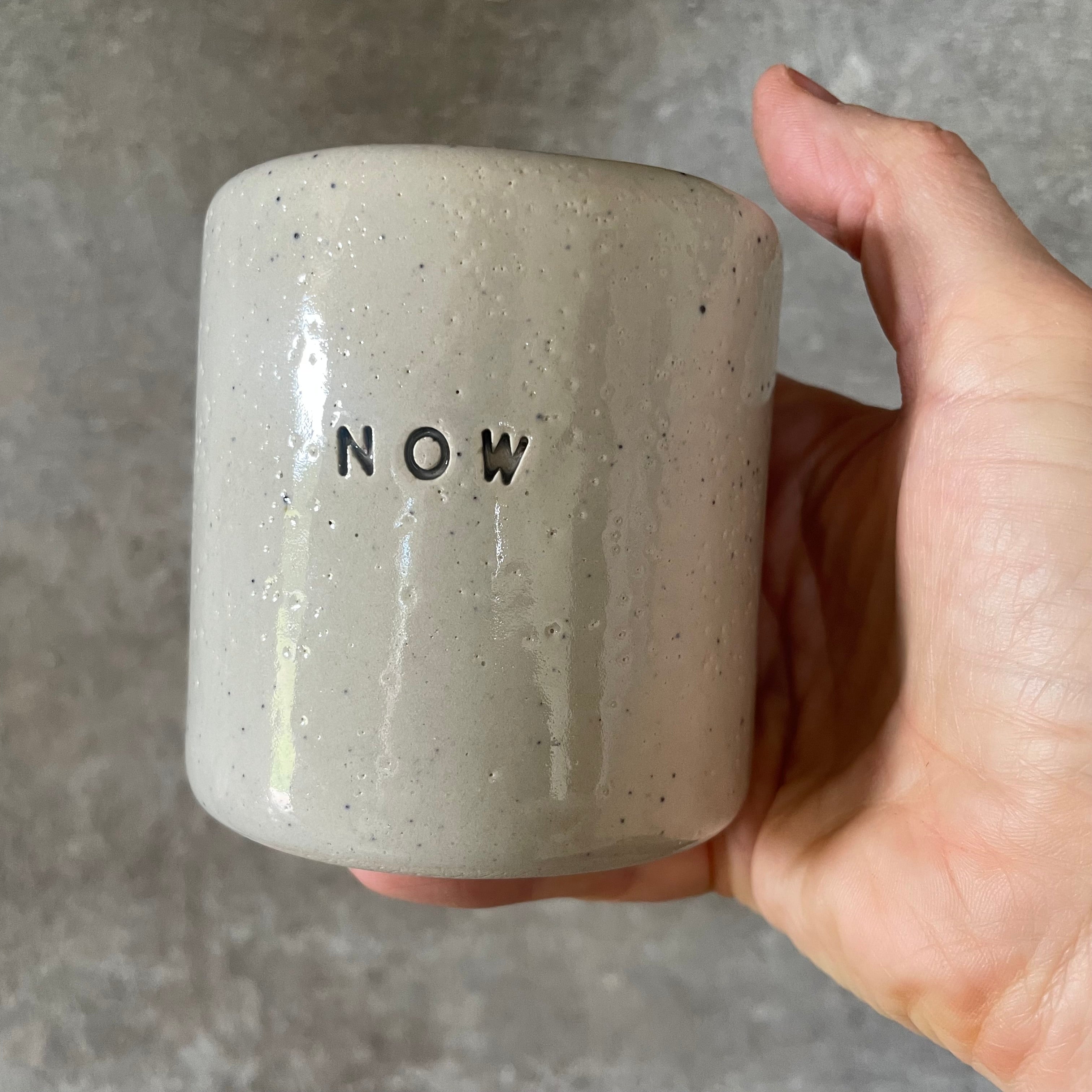 White mug without handle NOW