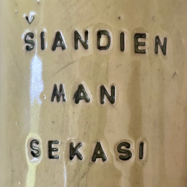 Yellow large ceramic mug about luck