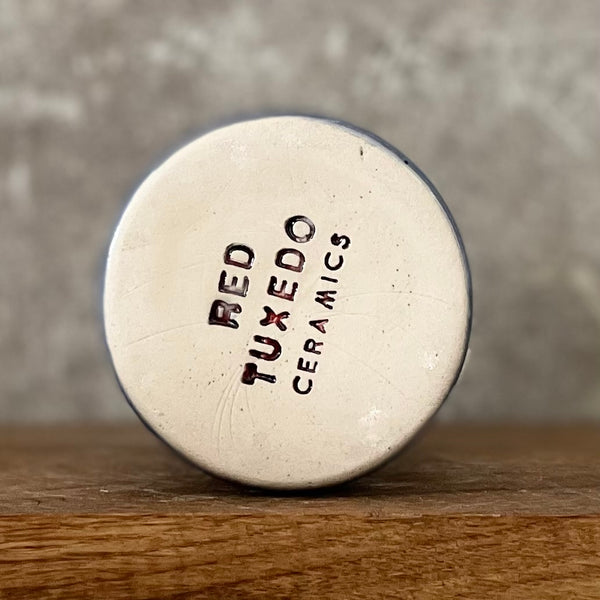 Blue ceramic tumbler mug with funny saying