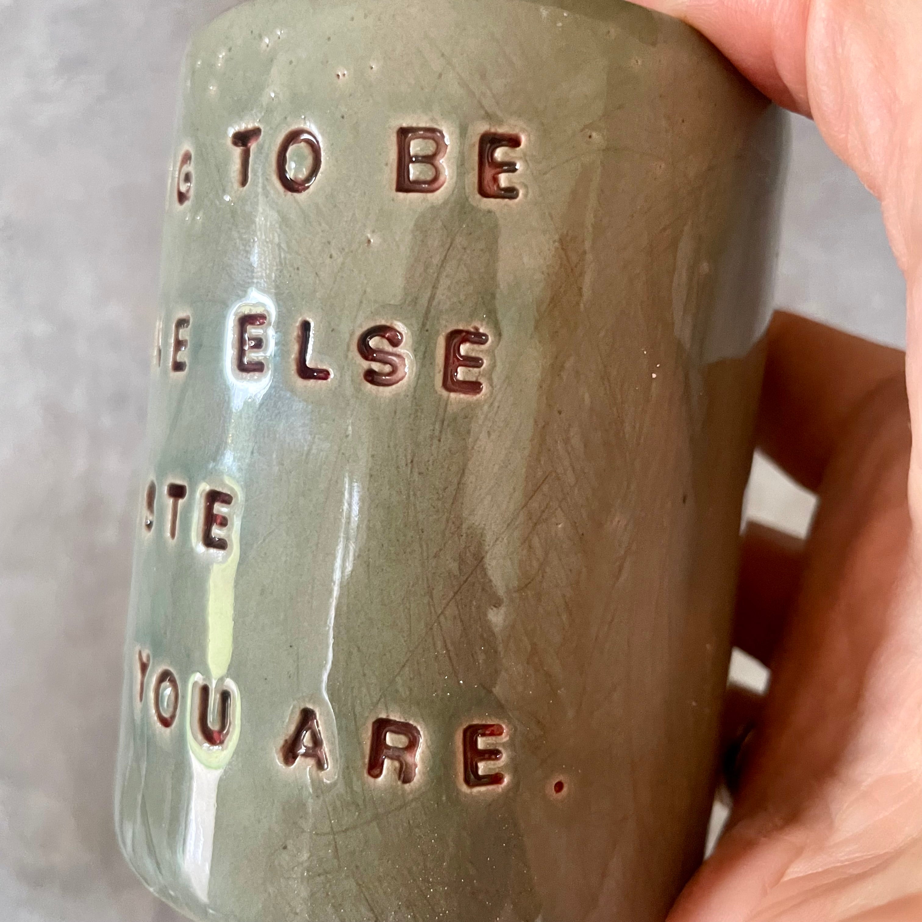 Ceramic mug with quote by Kurt Cobain