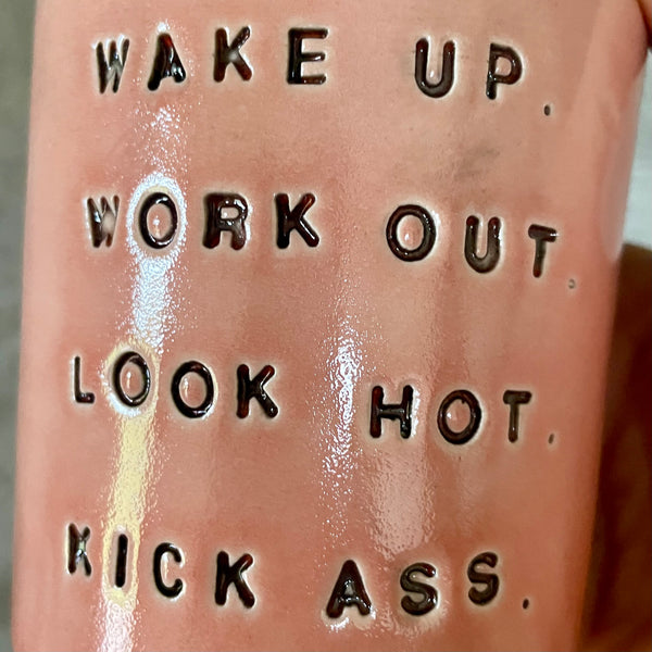 Red coffee mug without handle