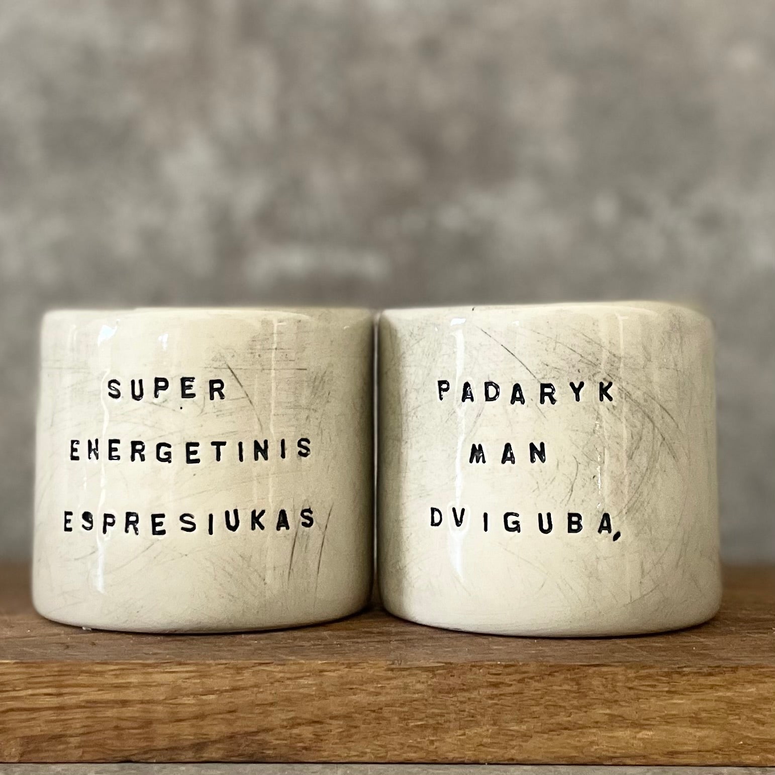 Set of two cute espresso mugs