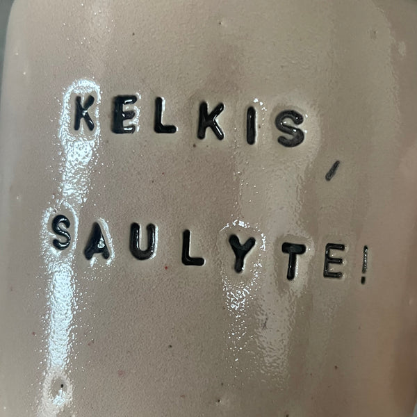Big  pink mug KELKIS SAULYTE