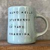 Big blue mug with lovely saying about snore