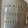 Blue mug with saying in Lithuanian