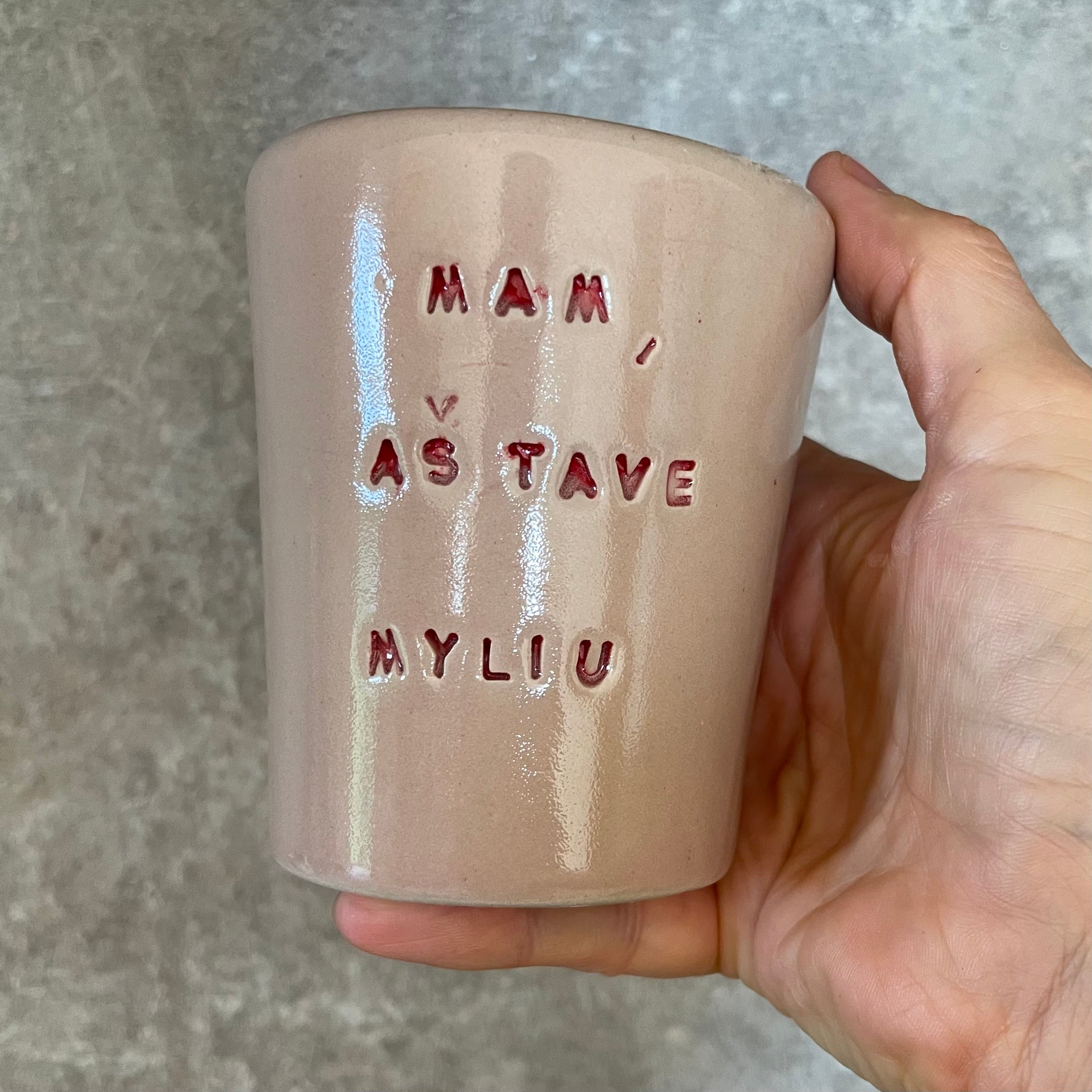 Pink tumbler mug for mom