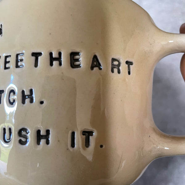 White mug with sweetheart saying
