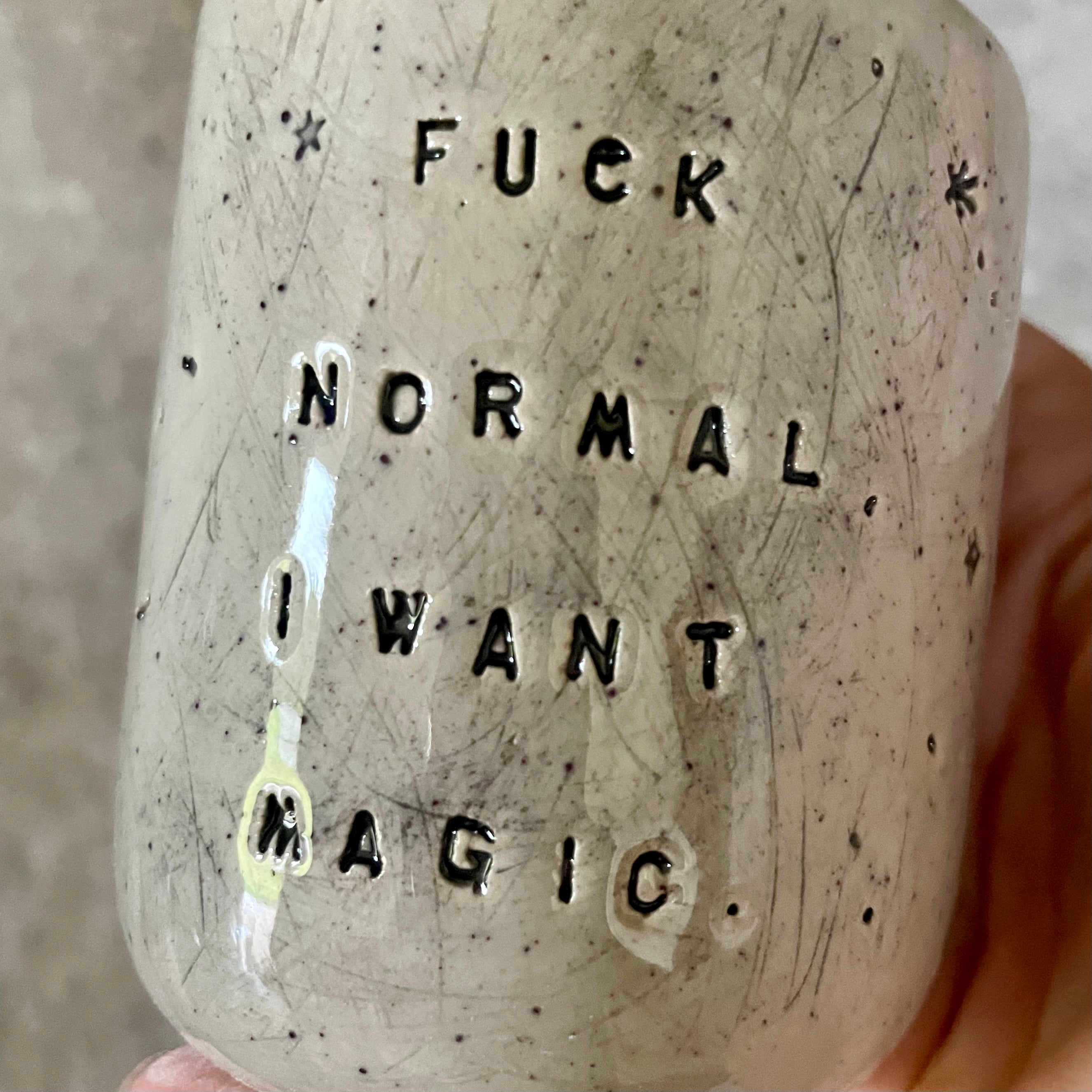 Two small tumbler mugs with funny saying