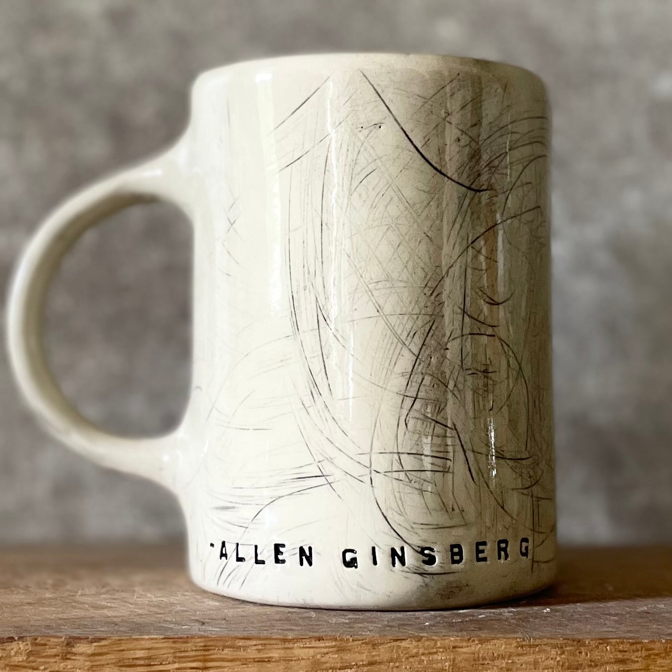 Big ceramic coffee mug with quote