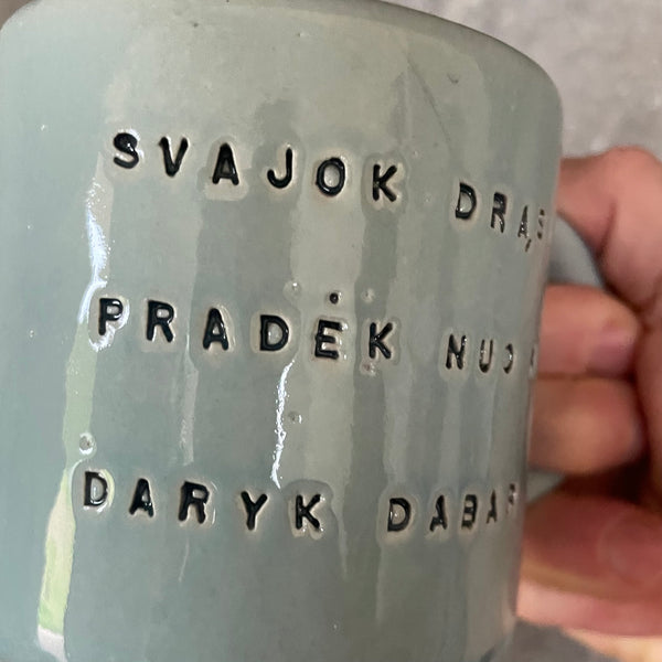 Blue inspirational mug