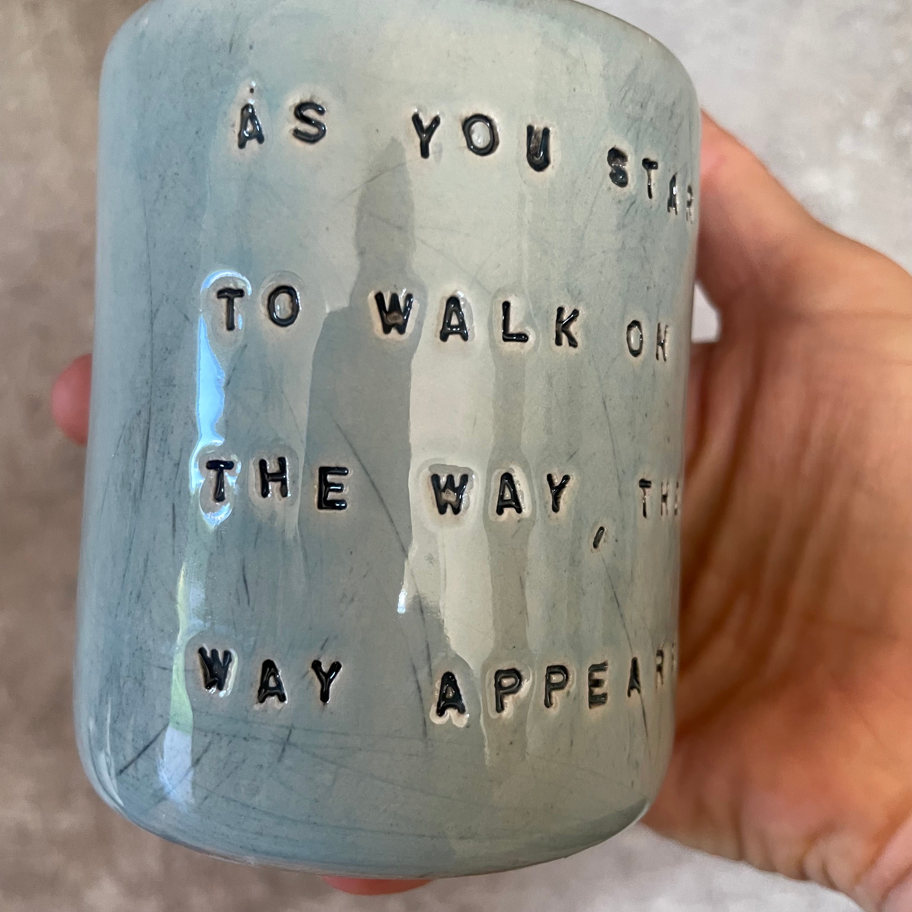 Ceramic blue mug with quote by Rumi