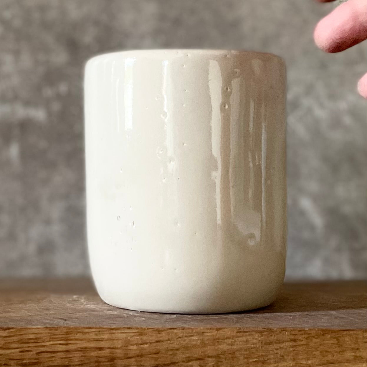 Ceramic coffee mug with saying about the flow