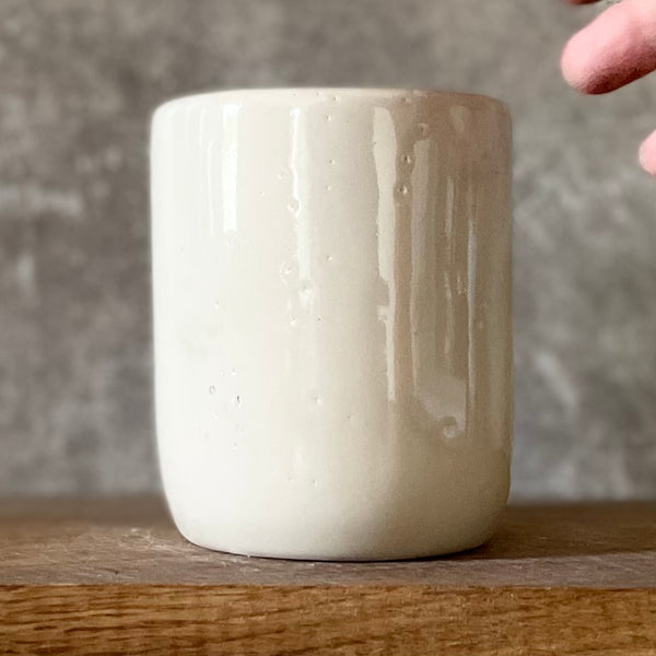 Ceramic coffee mug with saying about the flow
