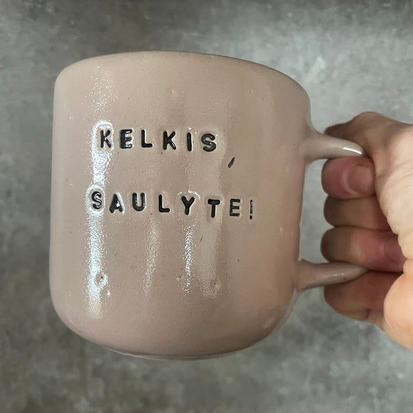 Big  pink mug KELKIS SAULYTE