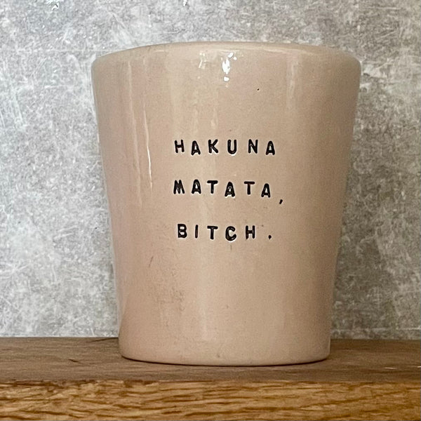 Rožinis puodelis HAKUNA MATATA