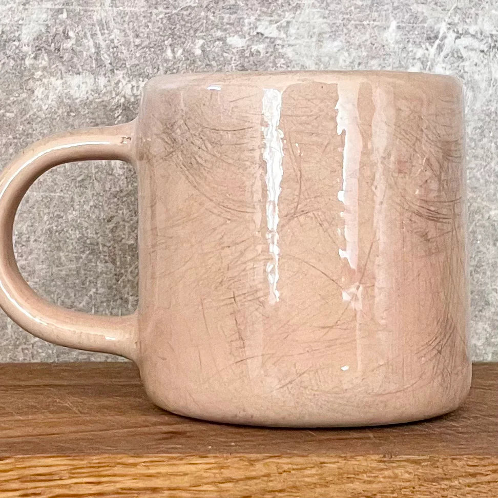 Pink handmade mug about self care