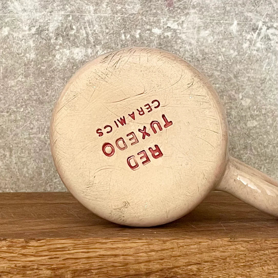 Pink handmade mug about self care