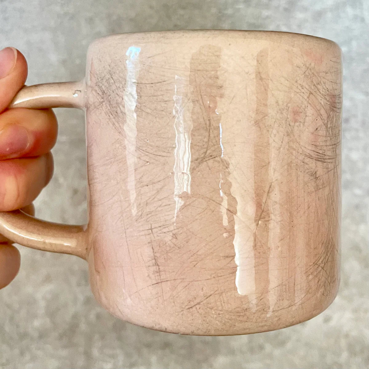 Pink handmade mug about self care