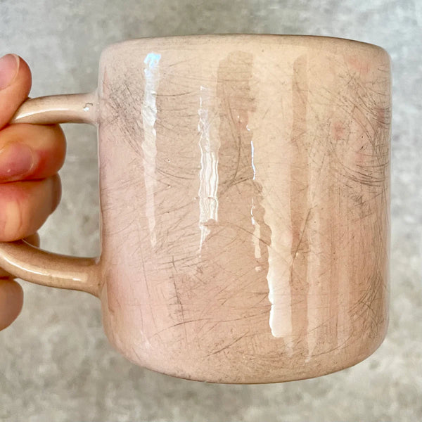Pink handmade mug about self care