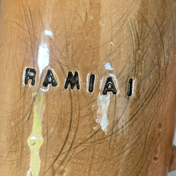 Ceramic mug with word RAMIAI