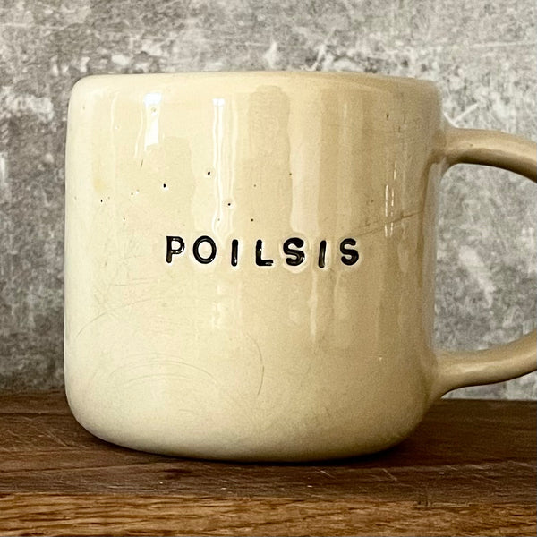 Rankų darbo molinis puodelis