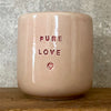 Big pink stoneware mug without handle
