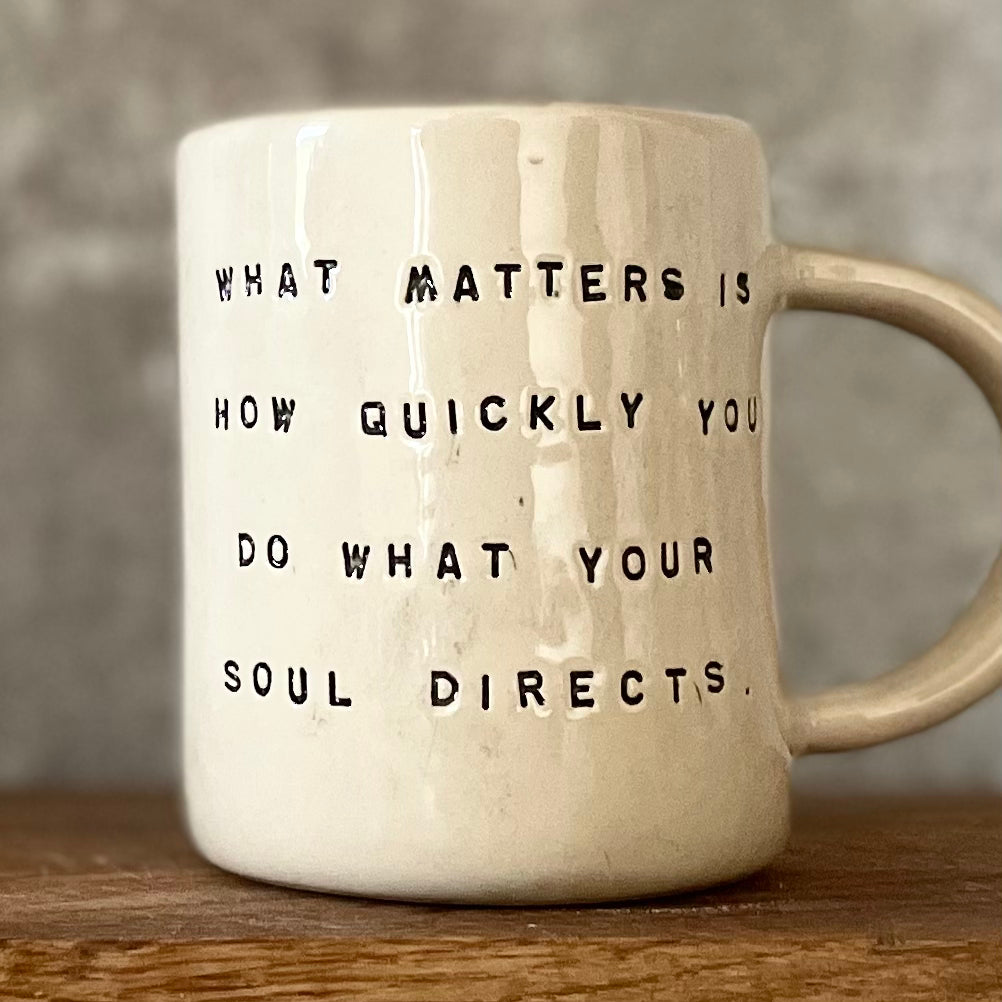 Ceramic mug with quote by Rumi