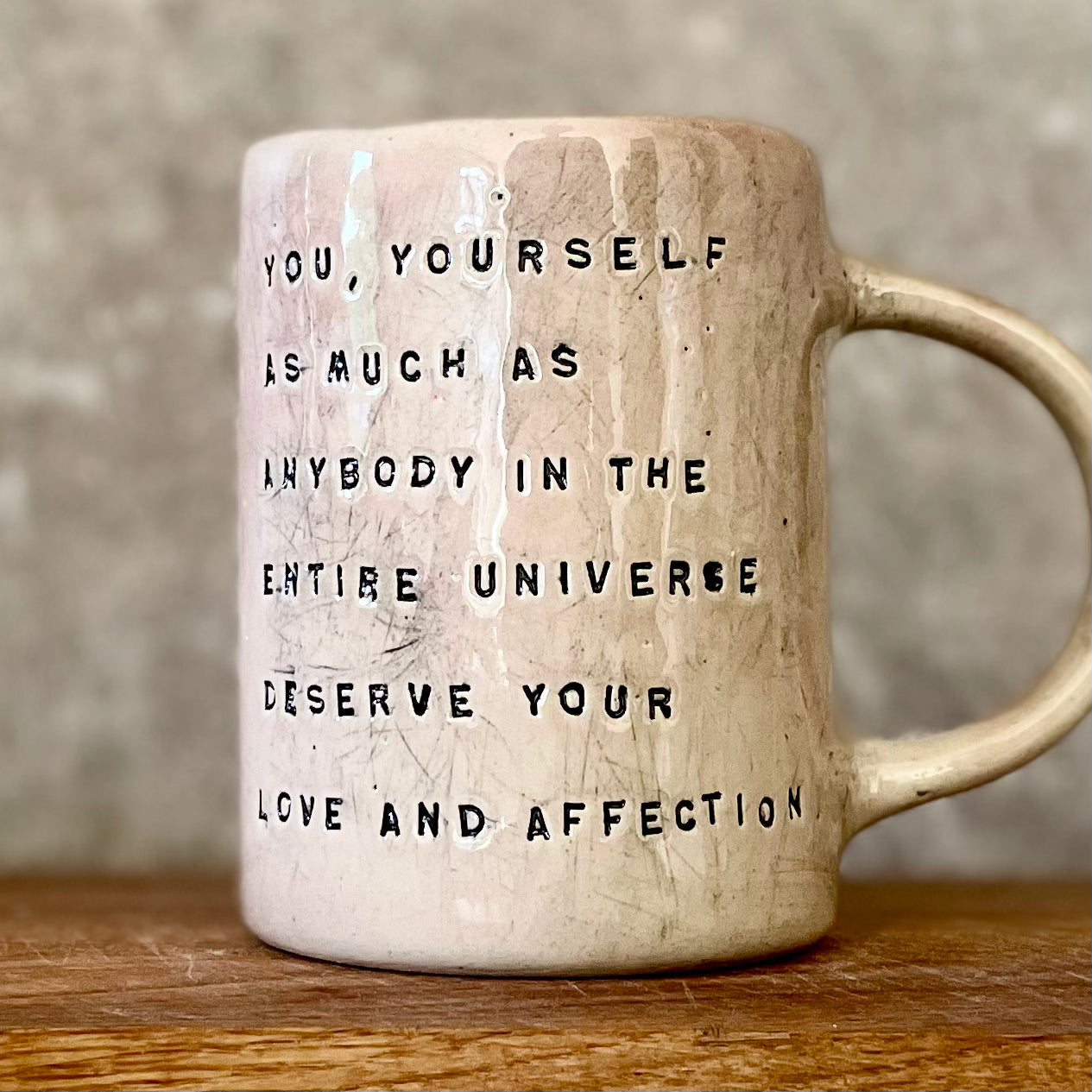 Big stoneware mug with quote| RedTuxedoCeramics