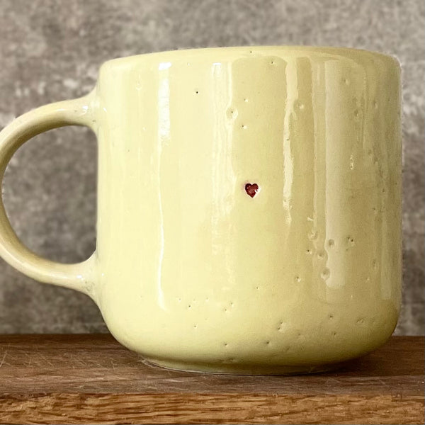 Big yellow stoneware mug