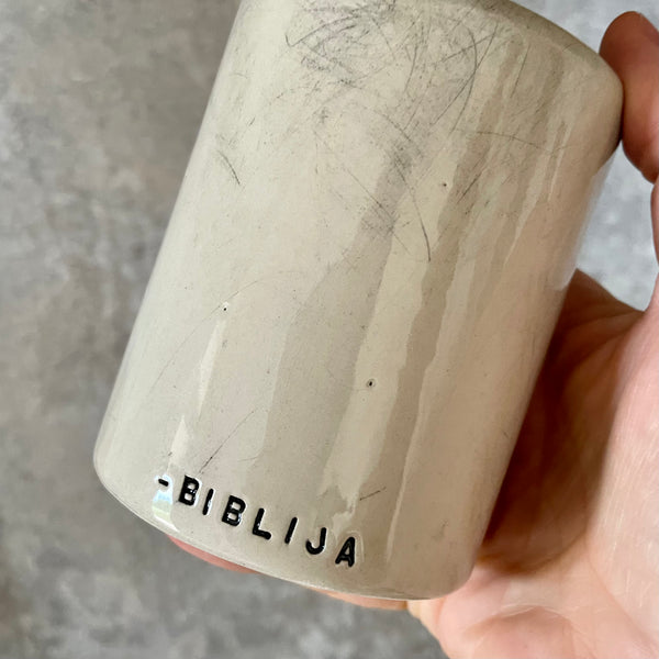 Tumbler mug with quote from Bible in Lithuanian