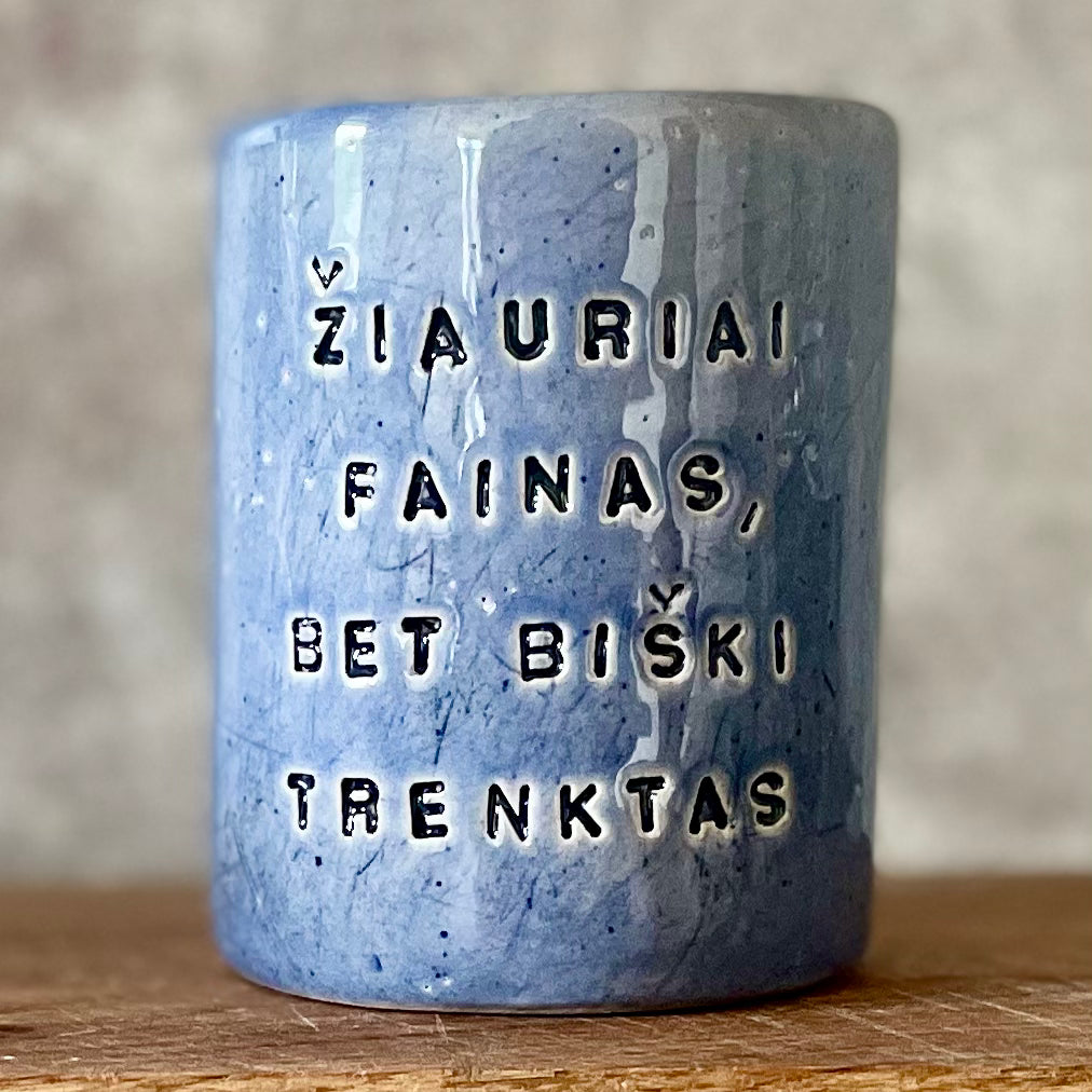 Blue ceramic tumbler mug for him