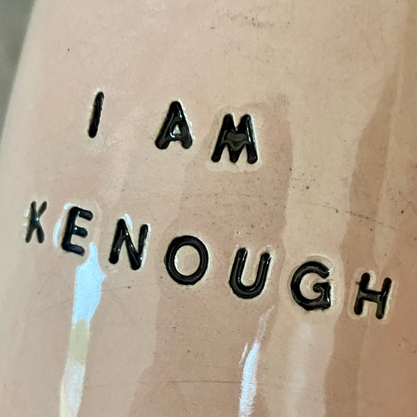 Pink ceramic tumbler mug I AM KENOUGH