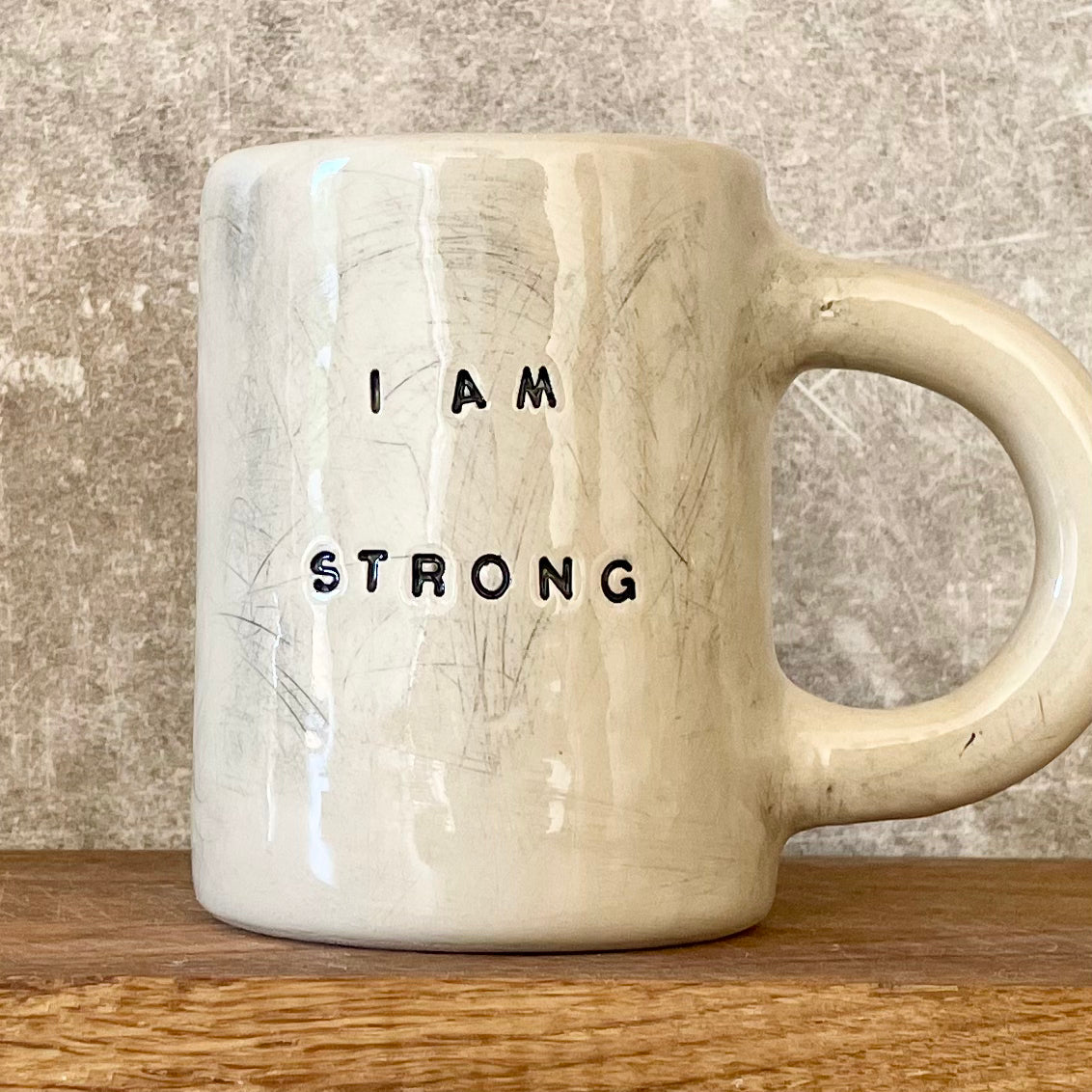Big ceramic mug I am strong | RedTuxedoCeramics