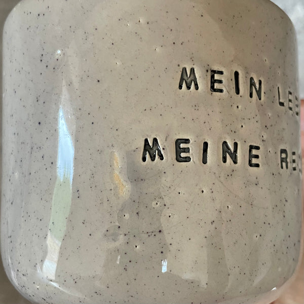 Big mug with words in German