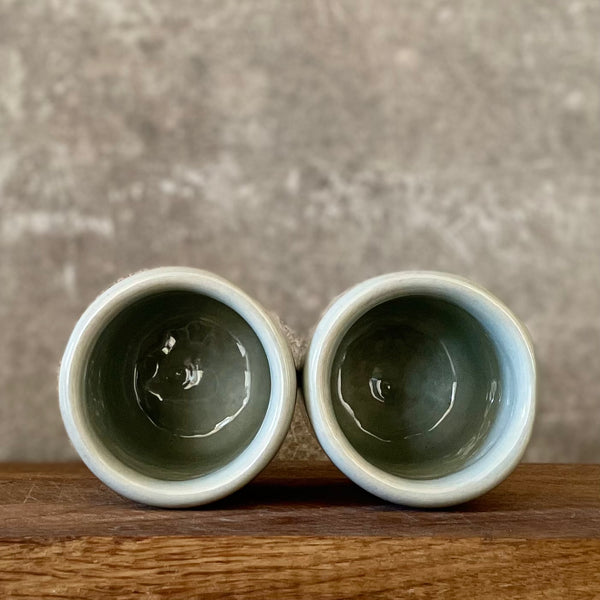 Blue small mugs without handle "Liekam lovoj'